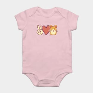 Peace Love Hamster Cute Kawaii Rodent Lover Baby Bodysuit